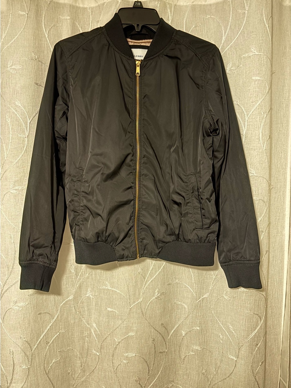 Old Navy Black and Light Pink Bomber Jacket